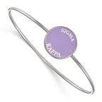 Sterling Silver Rh-plated LogoArt Sigma Kappa Enameled Slip-on Bangle