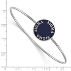 Sterling S. Rh-plated LogoArt Sigma Sigma Sigma Enameled Slip-on Bangle