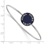 Sterling S. Rh-plated LogoArt Sigma Sigma Sigma Enameled Slip-on Bangle