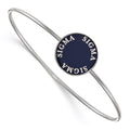 Sterling S. Rh-plated LogoArt Sigma Sigma Sigma Enameled Slip-on Bangle