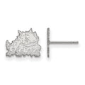10k White Gold LogoArt Texas Christian University Horned Frog Extra Small Post Earrings