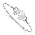 Sterling Silver Rhodium-plated LogoArt University of Alabama Letter A Medium Center 7 inch Wire Bangle