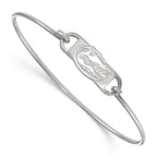 Sterling Silver Rhodium-plated LogoArt University of Florida Gator Small Center 7 inch Wire Bangle