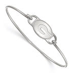 Sterling Silver Rhodium-plated LogoArt University of Georgia Letter G Small Center 7 inch Wire Bangle