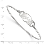 Sterling S. Rh-p LogoArt University of Iowa Small Center Wire Bangle