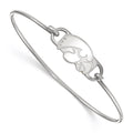 Sterling S. Rh-p LogoArt University of Iowa Small Center Wire Bangle