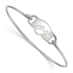 Sterling S. Rh-p LogoArt University of Iowa Small Center Wire Bangle