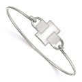 Sterling Silver Rhodium-plated LogoArt University of Illinois Letter I Small Center 7 inch Wire Bangle