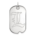 14k White Gold LogoArt University of Louisville Letter L Large Dog Tag Pendant