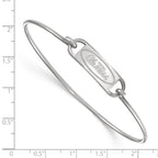 Sterling Silver Rhodium-plated LogoArt University of Mississippi Ole Miss Small Center 7 inch Wire Bangle