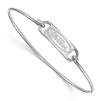 Sterling Silver Rhodium-plated LogoArt University of Mississippi Ole Miss Small Center 7 inch Wire Bangle