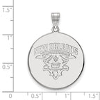 Sterling Silver Rhodium-plated LogoArt University of New Orleans Privateers Extra Large Disc Pendant