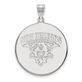 Sterling Silver Rhodium-plated LogoArt University of New Orleans Privateers Extra Large Disc Pendant