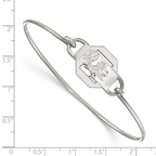Sterling Silver Rhodium-plated LogoArt University of South Carolina Small Center 7 inch Wire Bangle