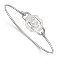 Sterling Silver Rhodium-plated LogoArt University of South Carolina Small Center 7 inch Wire Bangle