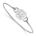 Sterling Silver Rhodium-plated LogoArt University of South Carolina Small Center 7 inch Wire Bangle