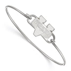 Sterling Silver Rhodium-plated LogoArt University of Virginia Small Center 7 inch Wire Bangle