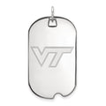 10k White Gold LogoArt Virginia Tech V-T Large Dog Tag Pendant