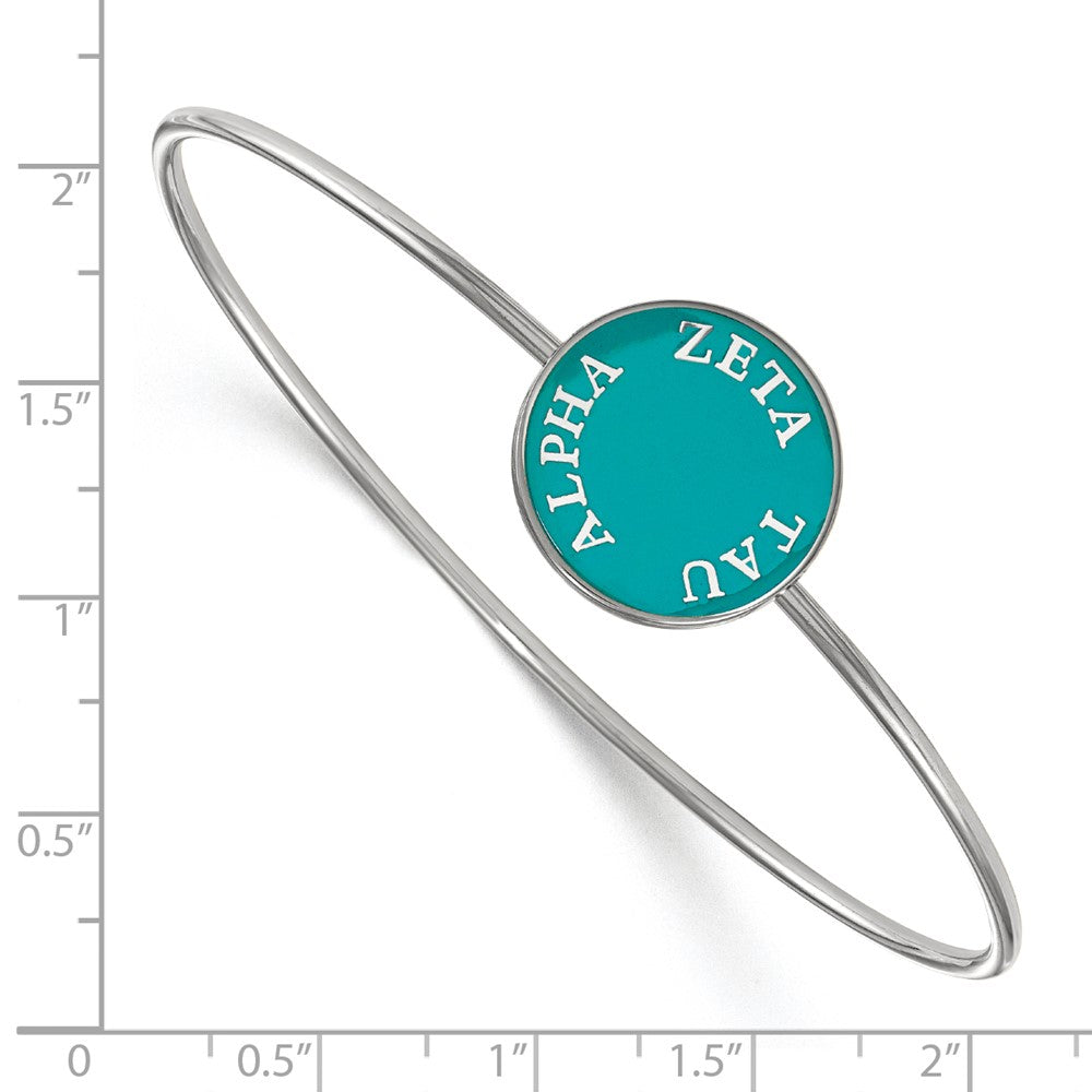 Sterling Silver Rh-plated LogoArt Zeta Tau Alpha Enameled Slip-on Bangle