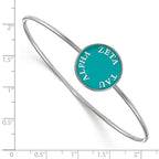Sterling Silver Rh-plated LogoArt Zeta Tau Alpha Enameled Slip-on Bangle