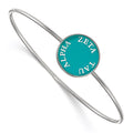 Sterling Silver Rh-plated LogoArt Zeta Tau Alpha Enameled Slip-on Bangle