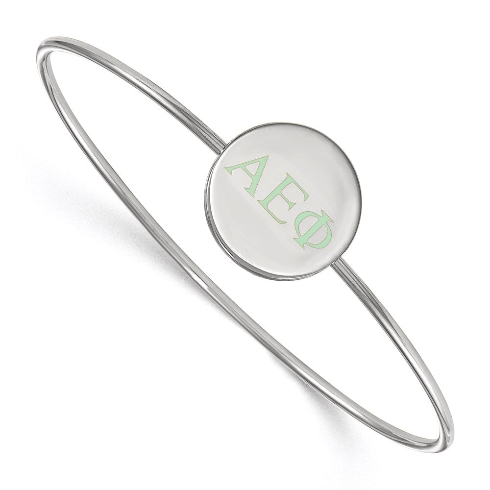 Sterling S. Rh-plated LogoArt Alpha Epsilon Phi Enameled Slip-on Bangle