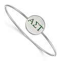 Sterling Silver Rh-plated LogoArt Alpha Sigma Tau Enameled Slip-on Bangle
