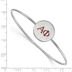Sterling Silver Rh-plated LogoArt Alpha Phi Enameled Slip-on Bangle