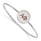 Sterling Silver Rh-plated LogoArt Alpha Phi Enameled Slip-on Bangle