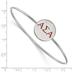 Sterling S. Rh-plated LogoArt Alpha Sigma Alpha Enameled Slip-on Bangle