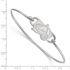 Sterling Silver Rhodium-plated NHL LogoArt Colorado Avalanche Letter A Small Center 7 inch Wire Bangle