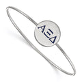 Sterling Silver Rh-plated LogoArt Alpha Xi Delta Enameled Slip-on Bangle