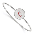 Sterling Silver Rh-plated LogoArt Chi Omega Enameled Slip-on Bangle