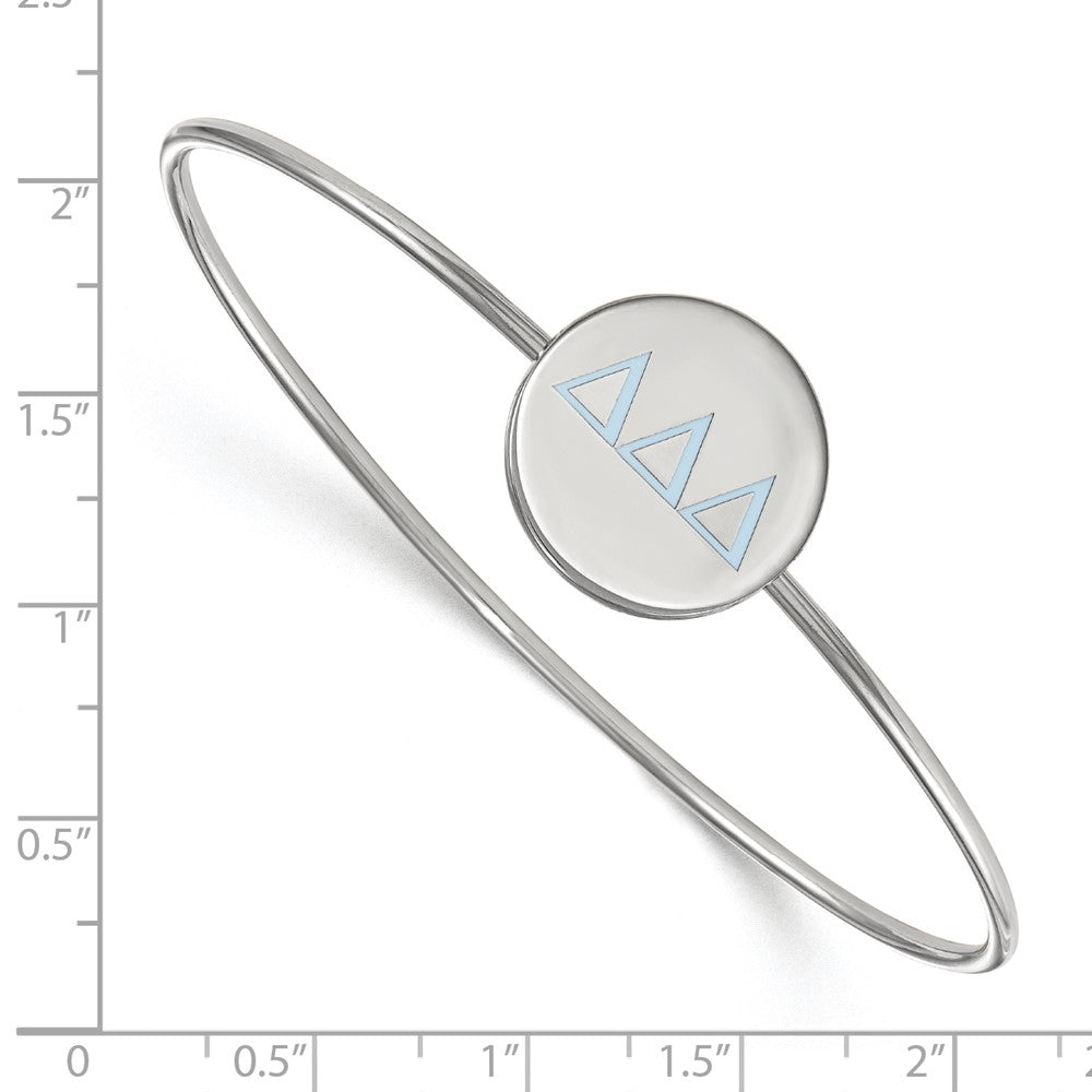 Sterling S. Rh-plated LogoArt Delta Delta Delta Enameled Slip-on Bangle