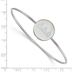 Sterling S. Rh-plated LogoArt Delta Delta Delta Enameled Slip-on Bangle