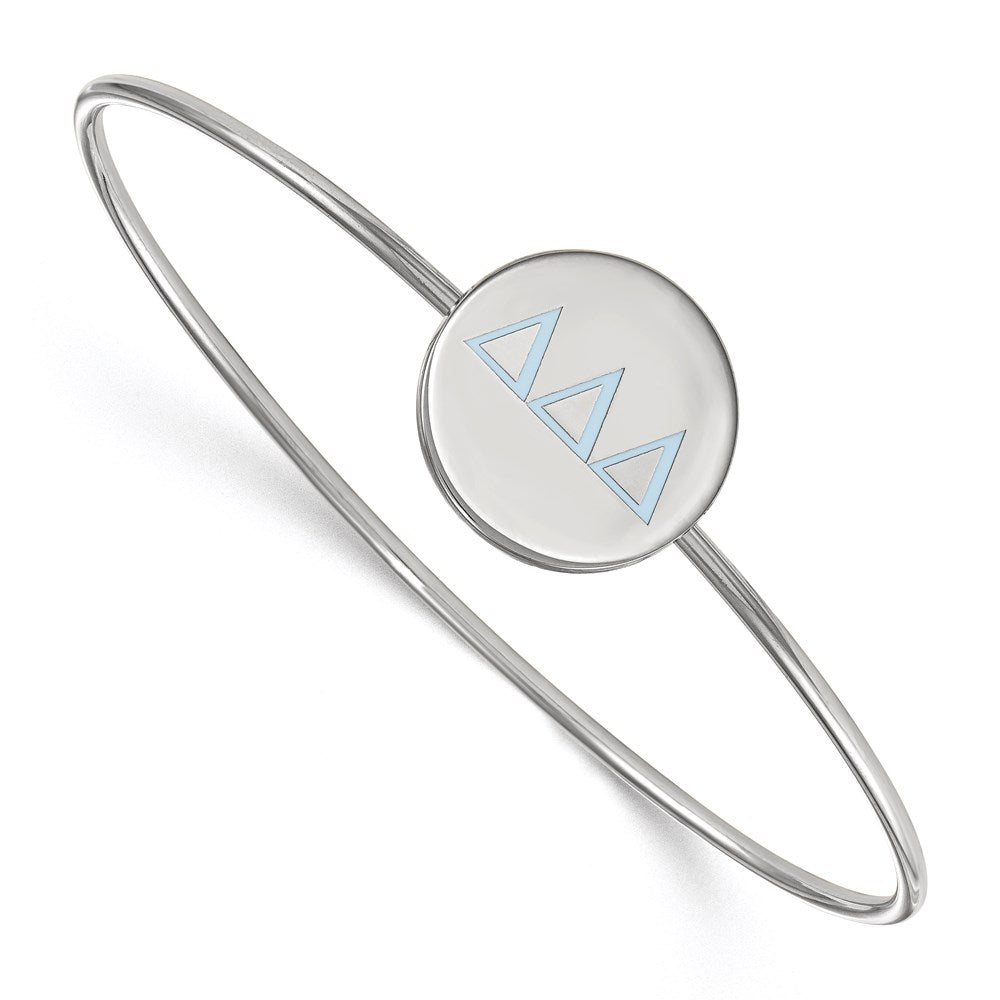 Sterling S. Rh-plated LogoArt Delta Delta Delta Enameled Slip-on Bangle