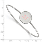 Sterling Silver Rh-plated LogoArt Delta Gamma Enameled Slip-on Bangle
