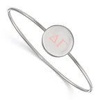 Sterling Silver Rh-plated LogoArt Delta Gamma Enameled Slip-on Bangle