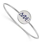Sterling S. Rh-plated LogoArt Delta Phi Epsilon Enameled Slip-on Bangle