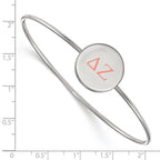 Sterling Silver Rh-plated LogoArt Delta Zeta Enameled Slip-on Bangle