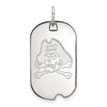 14k White Gold LogoArt East Carolina University Pirate Small Dog Tag Pendant