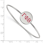 Sterling Silver Rh-plated LogoArt Gamma Phi Beta Enameled Slip-on Bangle