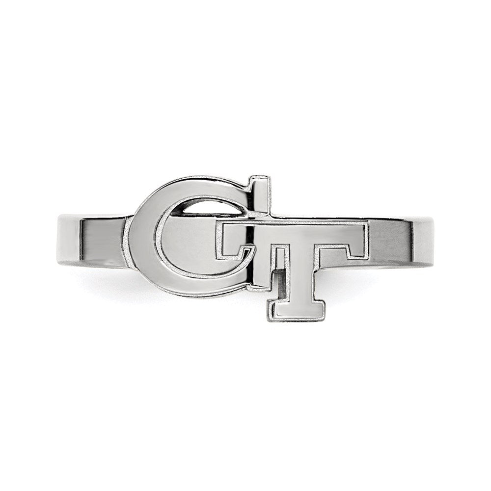 Sterling Silver Rhodium-plated LogoArt Georgia Institute of Technology G-T Toe Ring