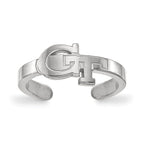 Sterling Silver Rhodium-plated LogoArt Georgia Institute of Technology G-T Toe Ring