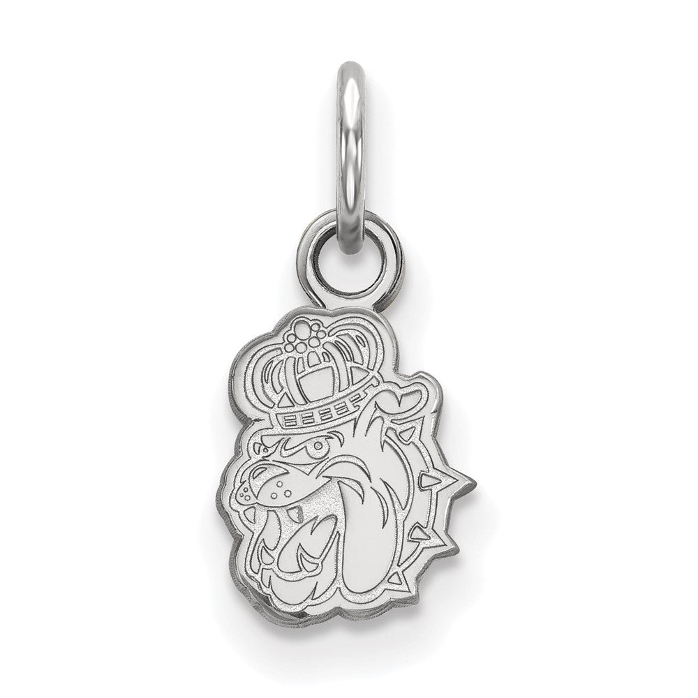 Sterling Silver Rhodium-plated LogoArt James Madison University Duke Dog Extra Small Pendant