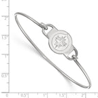 Sterling Silver Rhodium-plated NHL LogoArt Winnipeg Jets Small Center 7 inch Wire Bangle
