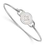 Sterling Silver Rhodium-plated NHL LogoArt Winnipeg Jets Small Center 7 inch Wire Bangle