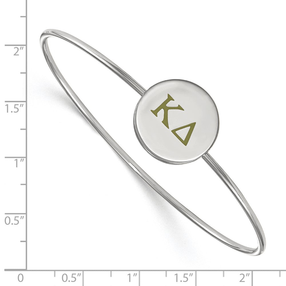 Sterling Silver Rh-plated LogoArt Kappa Delta Enameled Slip-on Bangle