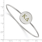 Sterling Silver Rh-plated LogoArt Kappa Delta Enameled Slip-on Bangle