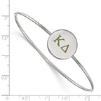 Sterling Silver Rh-plated LogoArt Kappa Delta Enameled Slip-on Bangle